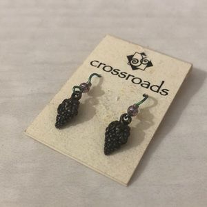 Crossroads Grapes on Vine Dangle Charm Earrings